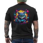 Cheshire Cat Alice In Wonderland Cool Graphic T-Shirt mit Rückendruck