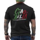 Ciao Bella Italy Flag Italian T-Shirt mit Rückendruck