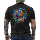 Coole Eisvogel Geist Tier Illustration Tie Dye Kunst T-Shirt mit Rückendruck