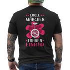 Coole Mädchen Fahren Unrad T-Shirt mit Rückendruck