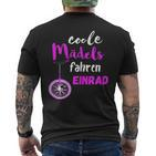 Coole Mädels Fahren Einrad Fahrerin Zirkus Balancieren T-Shirt mit Rückendruck