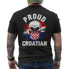 Croatia Men's Zagreb Croatia Hrvatska Black T-Shirt mit Rückendruck