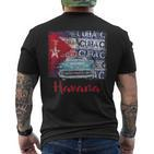 Cuba Havana Cuba Flag Black T-Shirt mit Rückendruck