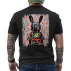 Cyberpunk Rabbit Japanese Futuristic Rabbit Samurei T-Shirt mit Rückendruck