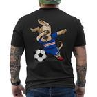 Dabbing Hund Kap Verde Fußball-Fan Trikot, Stolz Blaues Kurzärmliges Herren-T-Kurzärmliges Herren-T-Shirt