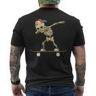 Dabbing Skeleton Skater Black T-Shirt mit Rückendruck