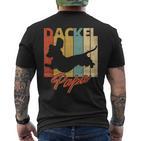 Dachshund Daschel Papa Dachshund Dog Retro Vintage T-Shirt mit Rückendruck