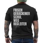 Damen I Dötzchen Papa Begleitung Einschulung Mit-Ausschnitt T-Shirt mit Rückendruck