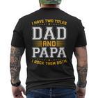 Damen Ich Habe Zwei Titel Papa Und Papa Lustigeratertag Papa Mit-Ausschnitt T-Shirt mit Rückendruck