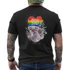 Damen Lgbt Pride Daddy Koala Bär Regenbogen Stolz Papaatertag Mit-Ausschnitt T-Shirt mit Rückendruck