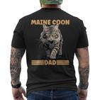 Damen Maine Coon Papa Katzenliebhaber Maine Coon Dad Mit-Ausschnitt T-Shirt mit Rückendruck