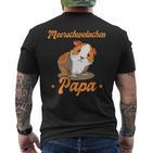 Damen Meerschweinchen Papa -Ater Jungen Männer Zumatertag Mit-Ausschnitt T-Shirt mit Rückendruck