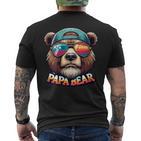 Damen Papa Bär Papa Bearatertagsgeschenk Für Papa Spruch Lustig Mit-Ausschnitt T-Shirt mit Rückendruck