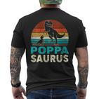 Damen Passender Familien-Poppasaurus T-Rex Dinosaurier Für Papa Opa Mit-Ausschnitt T-Shirt mit Rückendruck