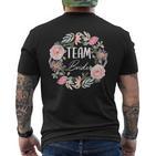 Damen Team Bride Blumenkranz Junggesellenabschied Jga T-Shirt mit Rückendruck