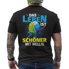 Das Leben Ist Schöner Mit Wellis T-Shirt mit Rückendruck