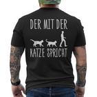 Der Mit Der Katze Speaks Katzenpapa The Mit Cat T-Shirt mit Rückendruck