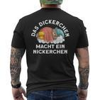 The Dickerchen Macht Ein Naperchen Bear Pyjamas Black T-Shirt mit Rückendruck