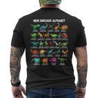 Dinosaur Types Alphabet A-Z Dino Abc T-Rex Dinosaur Black T-Shirt mit Rückendruck