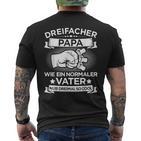 Dreifacher Papaater 3 Kinder Zumatertag Geburtstag T-Shirt mit Rückendruck