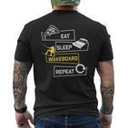 Eat Sleep Wakeboarding Wakeboard Wakeboarder Board T-Shirt mit Rückendruck