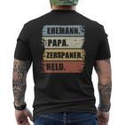 Ehemann Papa Zerspaner Held Zerspanungsmechanikeratertag T-Shirt mit Rückendruck