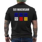 Eisenbahner Lokführer Pzb Sei Wachsam Zugführer Bahn T-Shirt mit Rückendruck