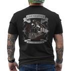 Eisenbahner-Motiv Kurzärmliges Herren-T-Kurzärmliges Herren-T-Shirt, Lokomotive Leib und Seele Design