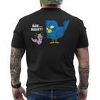 Erh Meow Bird And Worm Joke T-Shirt mit Rückendruck