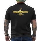 Faravahar Zarathustra Symbol Zeichen Iran Flügel Falke T-Shirt mit Rückendruck