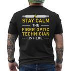 Fiber Optic Technician Sty Calm Lustige Optische Faser T-Shirt mit Rückendruck