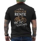 Finally Rente Zeit Für Important Pensioner Bike Black T-Shirt mit Rückendruck