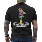 Flaschengeist Djinn Saufen Kotzen Alcohol Gin Spirit T-Shirt mit Rückendruck