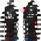 I Love Dilfs I Heart Dilfs Red Heart T-Shirt mit Rückendruck