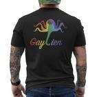 Gaylien Gay Alien Lgbt Queer Trans Bi Regenbogen Gay Pride T-Shirt mit Rückendruck