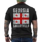 Georgia Georgia Sakartvelo Flag S T-Shirt mit Rückendruck