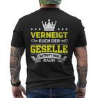 Geselle Bestanden Schellenbrief Exam T-Shirt mit Rückendruck