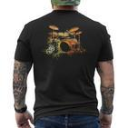 For Drummers Drumsticks Vintage Drum Kit T-Shirt mit Rückendruck