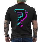 Glitched Fragezeichen T-Shirt mit Rückendruck