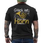 Glück Ist Wenn Das Horn Einsatzt Musician Hornist T-Shirt mit Rückendruck