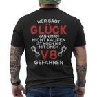 Glück Kann Man Kaufen V8 Motor Werkstatt Tuning T-Shirt mit Rückendruck
