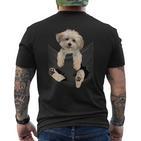 Havanese Dog In Pocket Havanezer Puppy T-Shirt mit Rückendruck