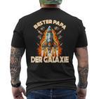 Herren Bester Papa Der Galaxieatertag T-Shirt mit Rückendruck