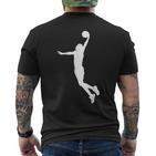 Herren Kurzärmliges Herren-T-Kurzärmliges Herren-T-Shirt mit Basketball-Silhouetten-Design in Schwarz, Sportliches Tee
