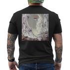 Herren Kurzärmliges Herren-T-Kurzärmliges Herren-T-Shirt Mystischer Bergdruck in Schwarz, Wanderlust Motiv