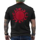 Herren Kurzärmliges Herren-T-Kurzärmliges Herren-T-Shirt Rotes Tribal-Sonnenmotiv, Grafiktee Schwarz