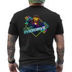 Herren-Kurzärmliges Herren-T-Kurzärmliges Herren-T-Shirt Schwarz, Neon Overdrive Grafik, Retro-Gamer-Design