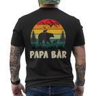 Herren Papa Bär Mit Zwillingenatertag Retroater & Opa Geschenk T-Shirt mit Rückendruck