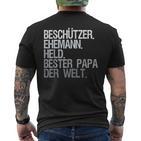 Husband Papa Protector T-Shirt mit Rückendruck