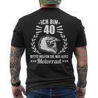 Ich bin 40 Motorrad Kurzärmliges Herren-T-Kurzärmliges Herren-T-Shirt, 40. Geburtstag Lustige Biker Tee